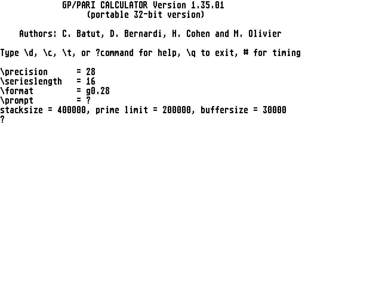 GP/Pari Calculator — screenshot 1